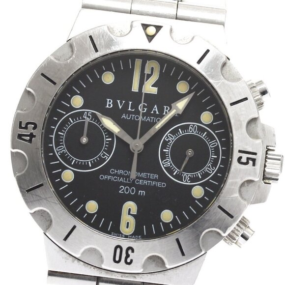BVLGARI Diagono Scuba SC38S Chronograph black Dial Automatic Men's Watch_901048 - Picture 1 of 6